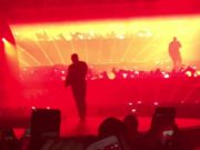 Travis Scott Falls Through Hole On Stage